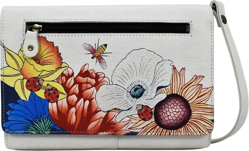 Vista 9 de Anna by Anuschka Women’s Hand-Painted Genuine Leather Organizer Wallet On a String