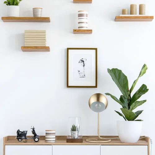 Vista 3 de GLOBE Electric 52885 - Lámpara de escritorio de 15 pulgadas, latón mate, pantalla interior blanca, moderna, decoración del hogar, lámpara