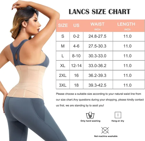 Vista 7 de LANCS Entrenador de cintura 2 en 1 para mujer, cintura de grasa del vientre inferior, faja moldeadora de cintura posparto