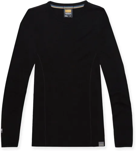 Vista 5 de MERIWOOL Camiseta térmica de capa base de manga larga para mujer, 100% lana merina, peso medio Negro