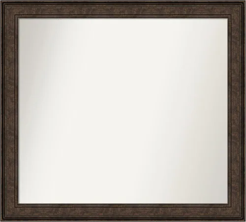 Vista 341 de Amanti Art Espejo de pared personalizado no biselado (25 x 25 pulgadas), marco de bronce acentuado, varios tamaños personalizados, espejo de baño