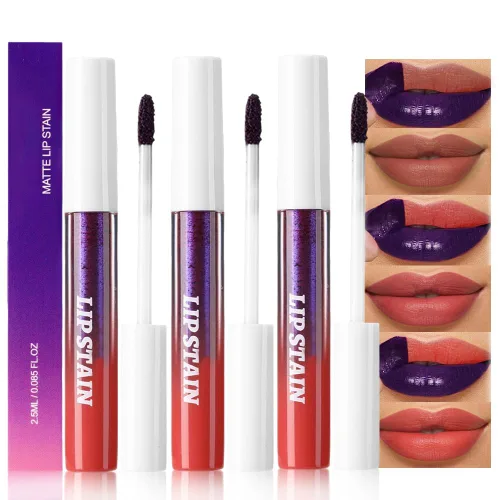 Vista 10 de evpct Tinte labial rosa nude cálido, acabado mate, a prueba de transferencia, delineador de labios que se despega, maquillaje brillante, de larga