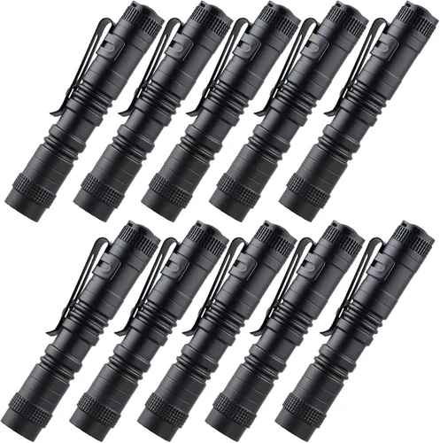 Vista 10 de Beieverluck Paquete de 10 Mini Linternas Pequeñas, Linterna de Bolsillo Tipo Pluma con Clip, Luz Táctica Tipo Pluma para Acampar al Aire Libre