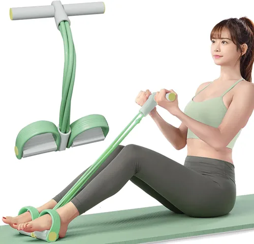 Vista 10 de Bandas elásticas multifuncionales de resistencia de yoga de 6 tubos para estiramiento de cintura, brazo y pierna, ayuda de entrenamiento asequible