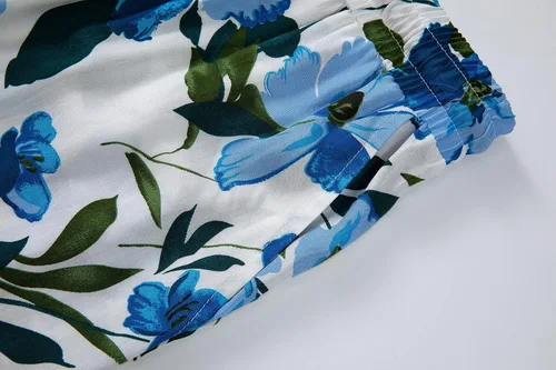 Vista 7 de Atwfo Conjunto de camisa hawaiana y pantalón corto para hombre, conjunto de 2 piezas para vacaciones, casual, con botones, playa, trajes florales