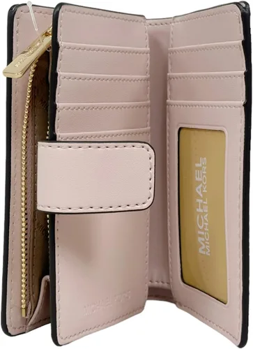 Vista 6 de Michael Kors Jet Set - Cartera plegable compacta mediana con polvo claro, rosa Miami, Rosado, Plegable compacto medio
