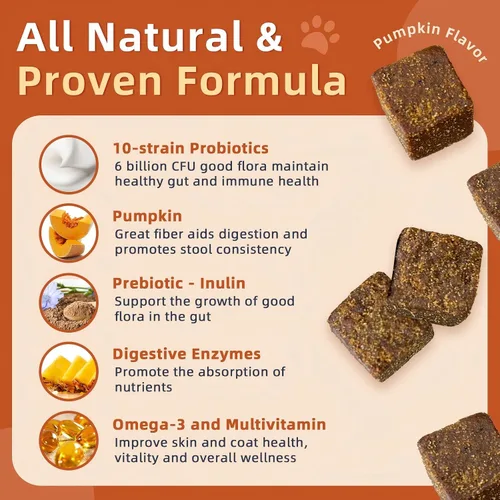 Vista 10 de ZEBORA Probióticos para perros, apoya la salud digestiva, 120 masticables suaves