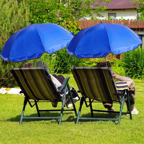 Vista 8 de Buryeah Paraguas automático para silla con abrazadera universal de 44 pulgadas, UPF 50+, abrazadera portátil en silla de playa, sombrilla ajustable