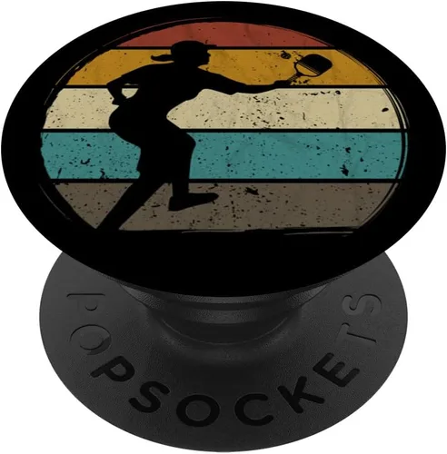Vista 6 de Pickleball retro vintage Pickleball paddles Sunset gift PopSockets MagSafe PopGrip for iPhone