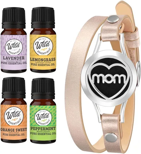 Vista 18 de Wild Essentials - Pulsera de cuero con aceite esencial, Cuero
