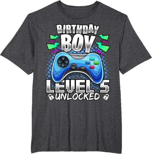 Vista 22 de Camiseta para niños con diseño de videojuegos desbloqueados de nivel 5 Negro
