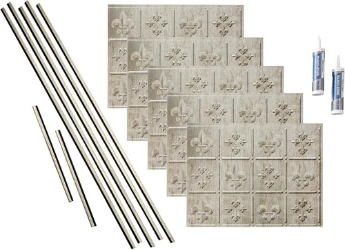 Vista 20 de FASÄDE Fleur de Lis - Kit decorativo de vinilo para salpicaduras de 15 pies cuadrados, color blanco brillante