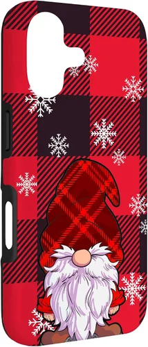 Vista 3 de Christmas Phone Case Red Buffalo Plaid Gnomes Snowflake Case for iPhone 17