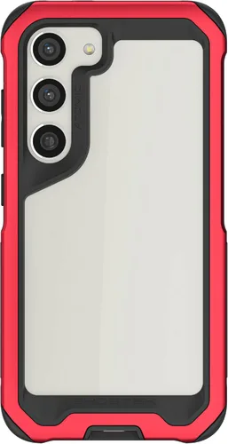Vista 86 de Ghostek Atomic - Funda delgada para Galaxy Z Flip 4, parte trasera de aramida con parachoques de aluminio rojo, funda protectora de doble capa a