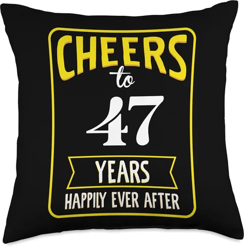 Vista 4 de Cheers to 47 years happily ever after Throw Pillow