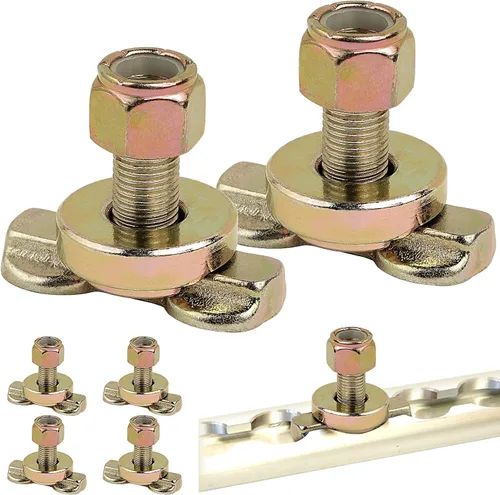 Vista 7 de L-Track Tuerca de Espárrago Roscado de Doble Oreja para Sujeción, Utilizada con Rieles L Track para Control de Carga de Caja de Camión o Remolque