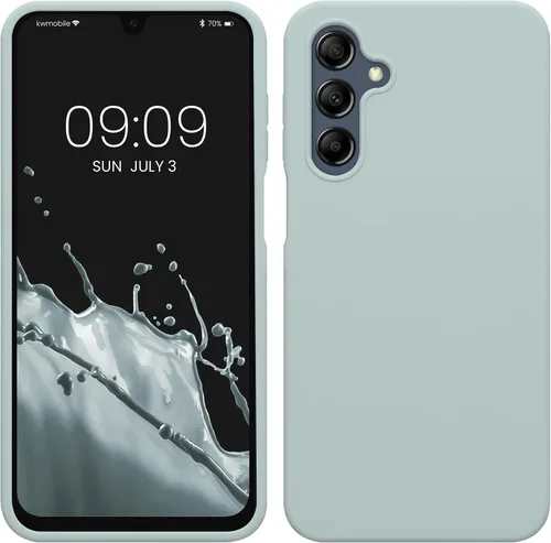 Vista 235 de kwmobile Funda Compatible con Samsung Galaxy A14 5G - Funda de teléfono de TPU y silicona con acabado suave - Verde Lima