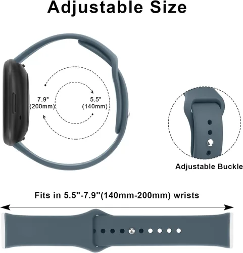 Vista 3 de Vancle Correas de repuesto de silicona suave compatibles con relojes inteligentes Fitbit Versa 4/3 y Sense 2 para hombres y mujeres
