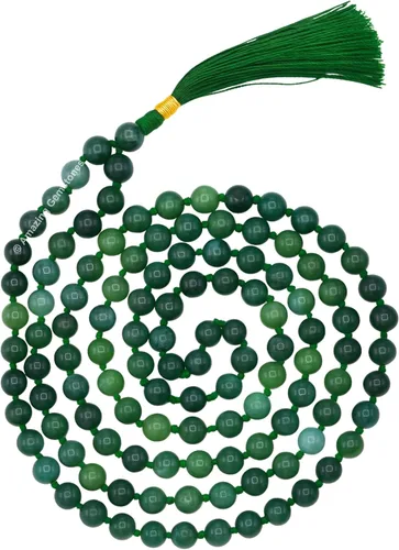 Vista 83 de Collar y Pulsera de Cuentas de Oración Japa Mala de Amazing Gemstone, 108 Cuentas para Meditación turquesa (African Turquoise)