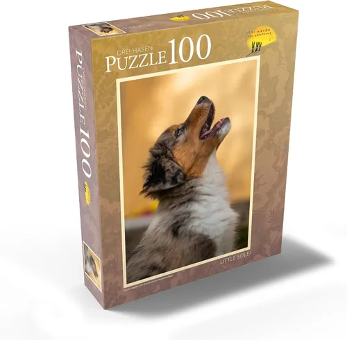 Vista 2 de MyPuzzle Aussi Puppy - Rompecabezas prémium de 100 piezas, fabricado en Estados Unidos