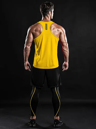 Vista 5 de DRSKIN Men's 4 or 3 Pack Tank Tops Sleeveless Shirts Dry Fit Y-Back Muscle Mesh Gym Training Athletic Workout