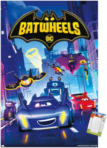 Vista 12 de Trends International DC Comics TV Batwheels - Póster de pared de arte clave, 22.4 pulgadas de largo x 14.7 W, versión enmarcada de madera de granero