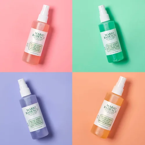 Vista 3 de Colección de Spray Facial Mario Badescu con Agua de Rosas, Pepino, Lavanda y Flor de Naranjo, Bruma Facial Multipropósito Refrescante e Hidratante