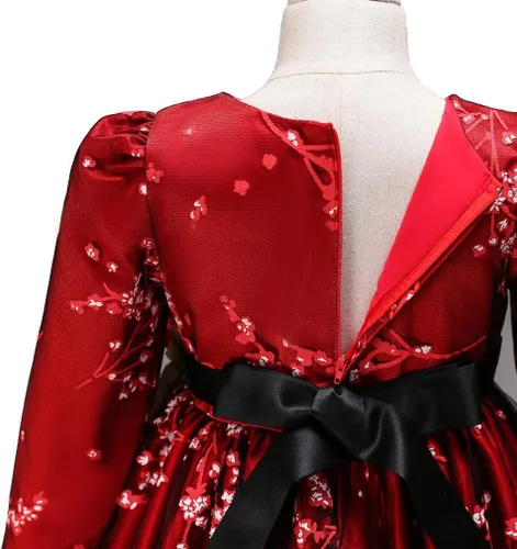 Vista 6 de Vestido de princesa para boda, fiesta de cumpleaños con tren, talla 3-14 años