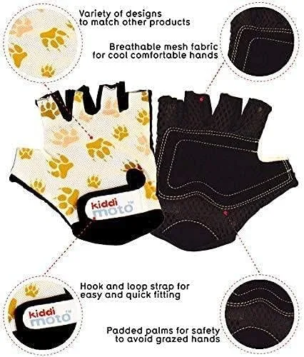 Vista 7 de Kiddimoto Kids Cycling Gloves Anti-Slip Kids Bike Gloves for Boys and Girls Fingerless Kids Mountain Bike Gloves for BMX, MTB Riding, Gymnastics