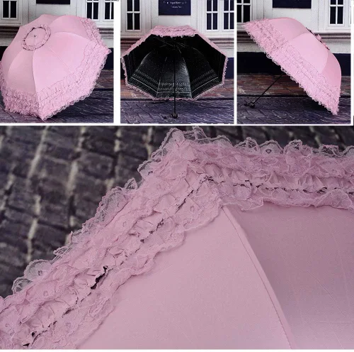 Vista 4 de FoldCompact Sun&Rain - Paraguas de viaje ligero, rosa morado, tamaño único (rosa morado)