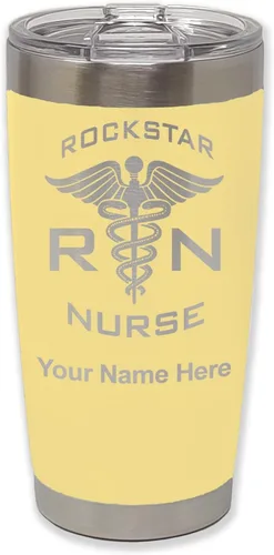 Vista 16 de LaserGram RN Rockstar - Vaso aislado al vacío de 20 onzas, grabado personalizado incluido (negro)
