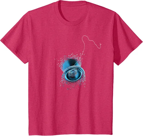 Vista 26 de Shattered Yo Yo - Camiseta de diseño azul impresionante, Negro, S