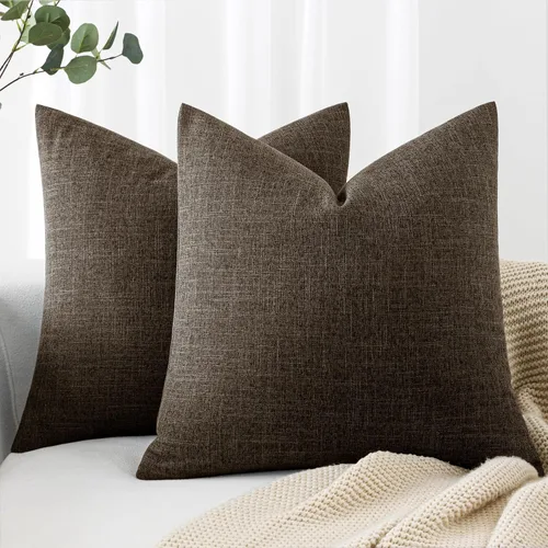 Vista 12 de MIULEE - Paquete de 2 fundas de almohada decorativas de lino de arpillera costera, estilo granja, para sofá, coche, sillón, dormitorio, sala de Azul