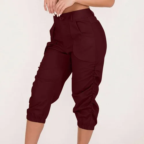 Vista 3 de Shorts Pant Casual Pocket Trousers Pants Foot Loose Cropped Pants Suit Bussiness Smarty Pants for Women Pants
