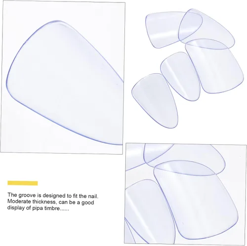Vista 9 de Pipa Nails - Protectores de dedos, 5 unidades, accesorios ligeros de policarbonato Pipa para Guzheng, rendimiento y práctica de laúd de 0.77 x 0.54
