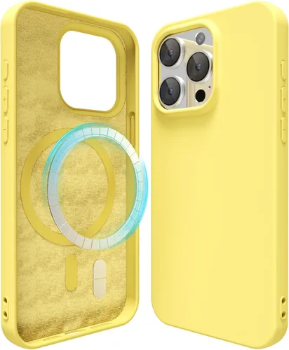 Vista 121 de oakxco Funda de silicona para iPhone 12 Pro Max, magnética, compatible con carga inalámbrica Magsafe, cubierta protectora de goma suave y delgada