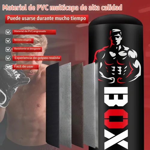 Vista 4 de Saco de boxeo pesado independiente para adultos y adolescentes, bolsa