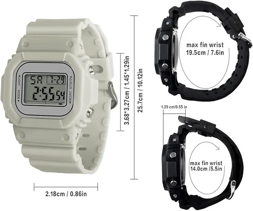 Vista 6 de Digital Watch for Men Women Waterproof Outdoor Military Sports Timer Multifunctional Wristwatch Classic Design Easy to Set and Read Alarm Stopwatch