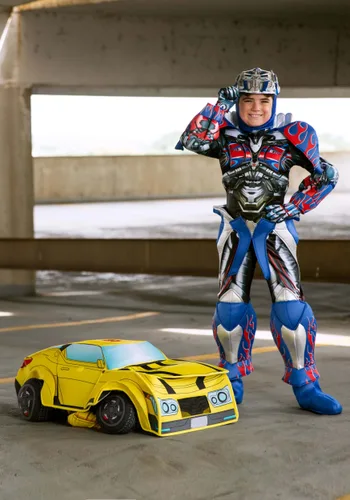 Vista 4 de Disfraz de Optimus Prime Prestige para niños Multicolor