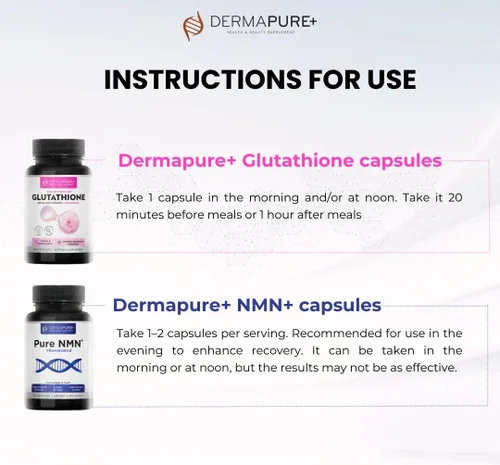 Vista 8 de Dermapure - Píldoras blanqueadoras de glutatión 2 en 1, 600 mg con extracto de aceite de rosa, suplemento para aclarar la piel y desodorante
