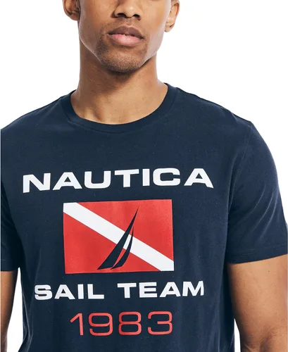 Vista 4 de Nautica Camiseta gráfica de manga corta 100 algodón para hombre