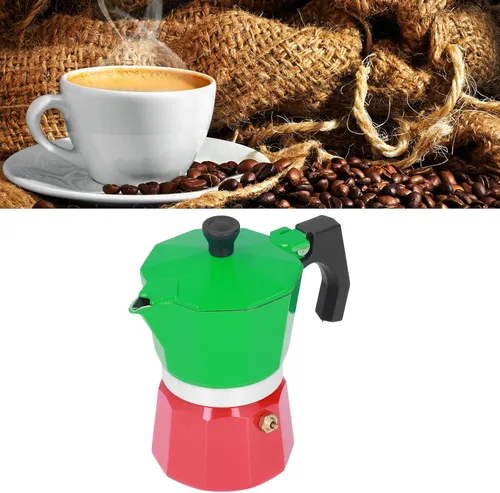 Vista 8 de Pilipane Cafetera de café expreso y cafetera, olla clásica de moka, cafetera de aluminio, cafetera de inducción Moka para capuchino o café con leche