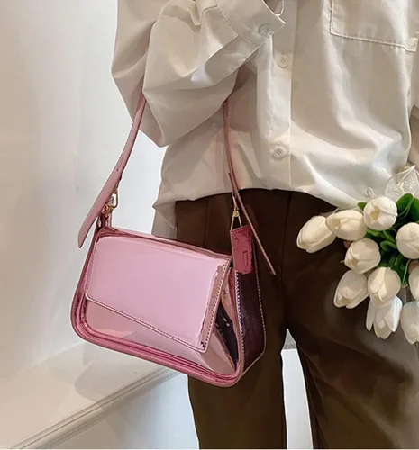 Vista 3 de Bolso de noche para mujer, bolso de mano Y2k, plateado brillante, bolso de mano, bolso de fiesta, lindo bolso metálico