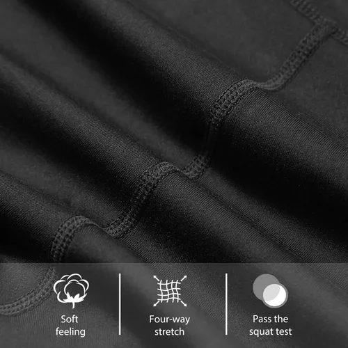 Vista 5 de BALEAF Women's Long Biker Yoga Compression Shorts High Waist Knee Length Spandex Workout Shorts with Pockets Soft