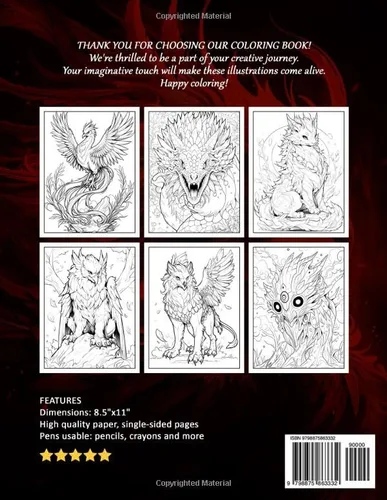 Vista 2 de Mythical Creatures Coloring Book Explore a Realm of Mythical Beasts, Great for Fans of Fantasy and Legendary Creatures