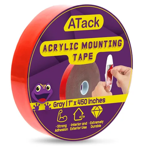 Vista 11 de ATack Cinta de montaje acrílica de doble cara, resistente al aire libre, extraíble, negro, 1 pulgada x 450 pulgadas, impermeable, para interiores