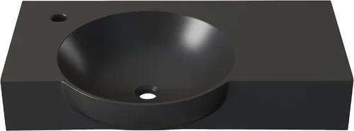 Vista 8 de Chateau - Lavabo de baño de pared con grifo lateral izquierdo de 30 pulgadas en negro mate