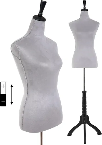 Vista 9 de Maniquí, forma de vestido, maniquí femenino, torso, ajustable, 59-67 pulgadas, soporte de cuerpo manicano mejorado para pantallas de mujer, soporte