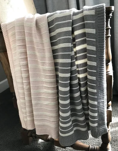 Vista 2 de Alrona Stripe Manta de bebé 30'x40 (gris clásico)