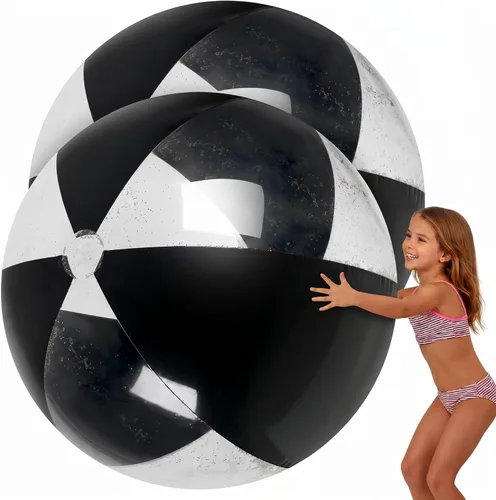 Vista 9 de Ceenna 2 Piezas Pelotas de Playa Gigantes de 60 Pulgadas Pelotas Inflables Grandes de Juguete para Piscina Juguetes de Natación de Verano Fiestas